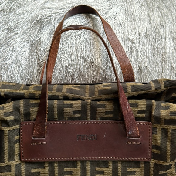 Fendi Zucca Fabric Brown Monogram Tote Bag - Picture 2 of 10
